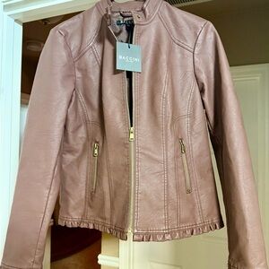 Baccini Women's Brown Faux Leather Jacket